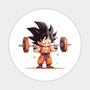 goku at gym Magnet